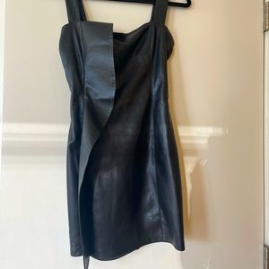 Black vegan leather dress